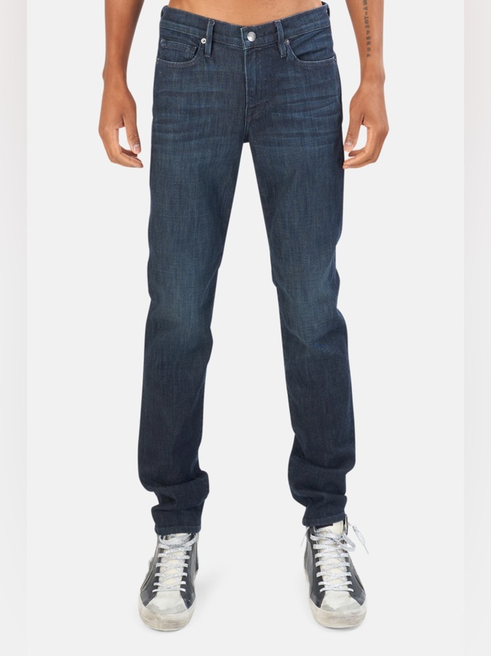 FRAME Denim L'Homme Slim Straight Blue Jeans Stretch Mens Size 32 X 30 LMH468